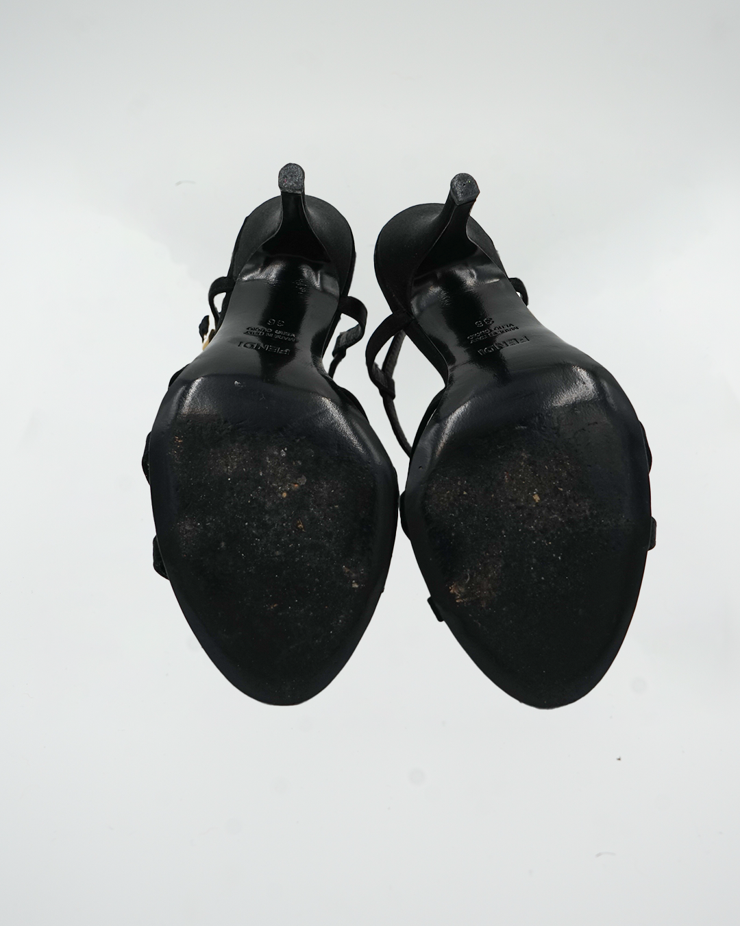 Black Satin Crystal Embellished Ankle Strap Sandals