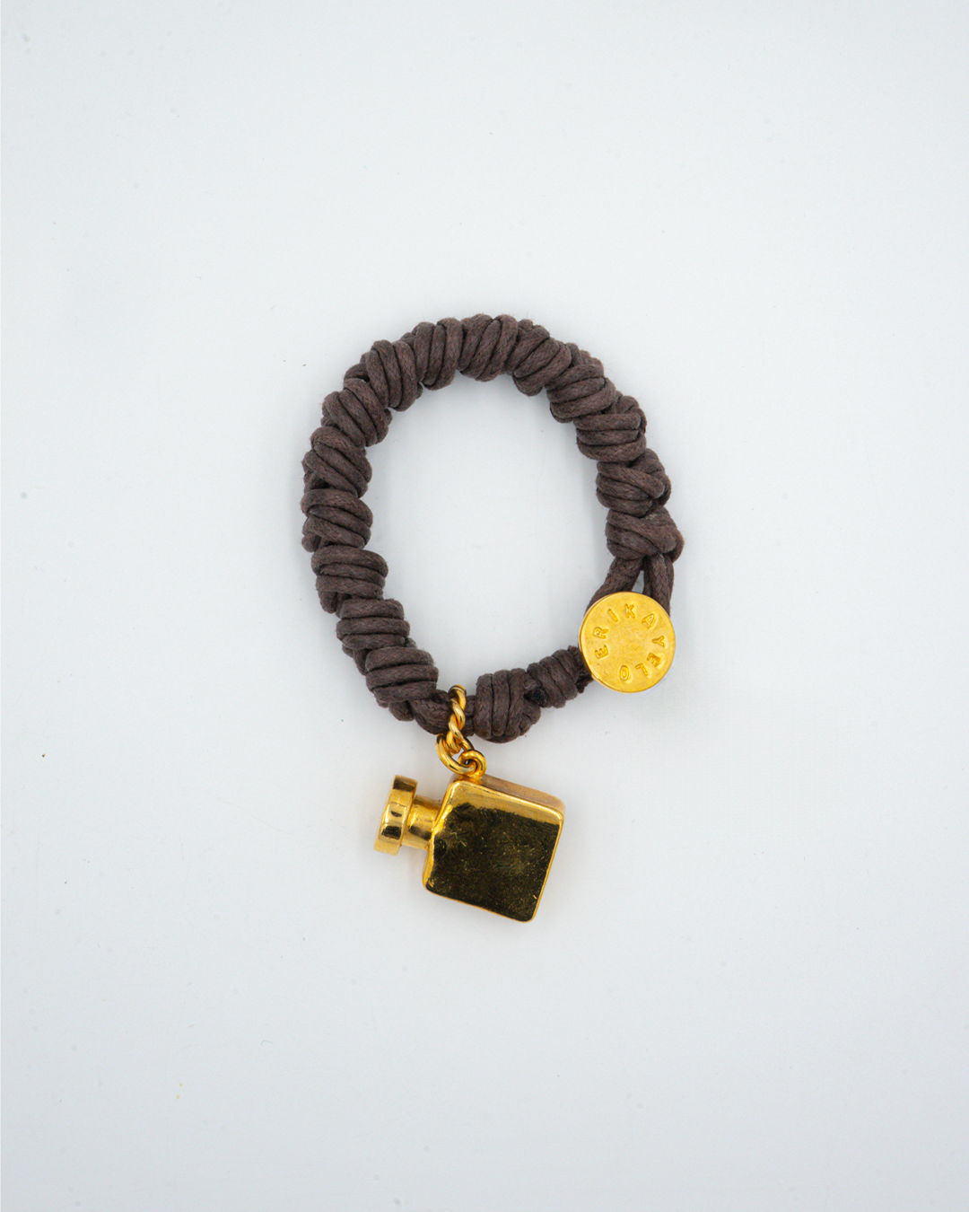 Brown Knot Bracelet with Perfume Charm