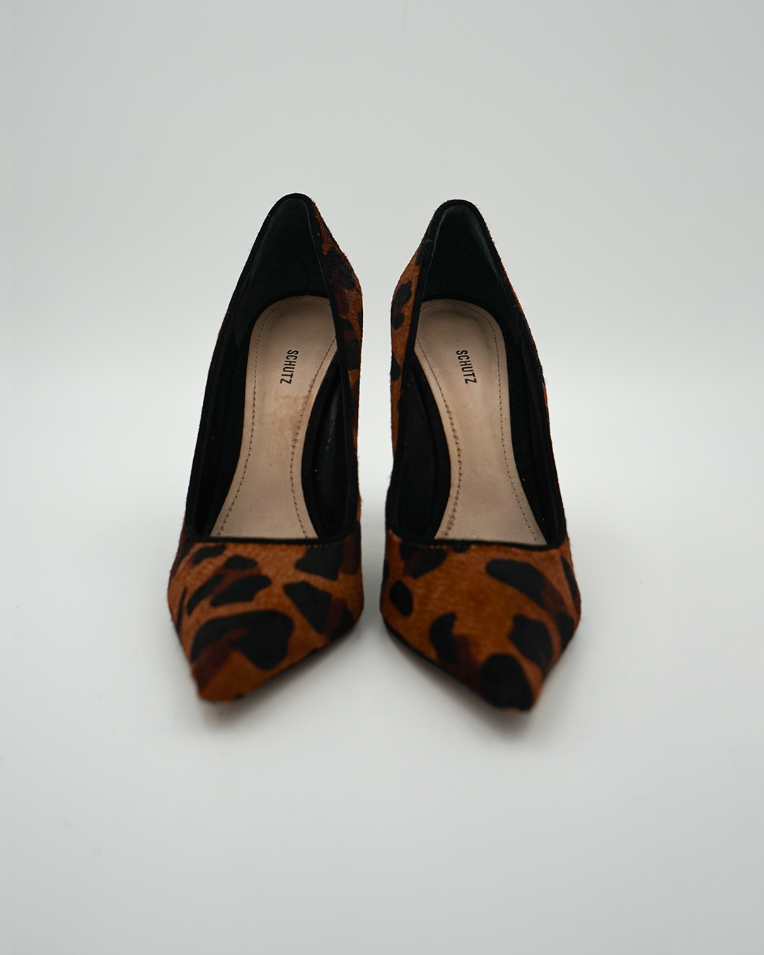 Calf Hair Leather Leopard Print Heel