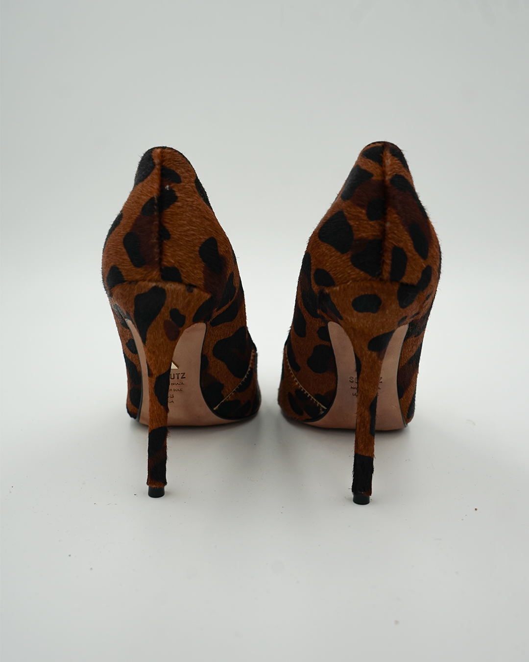 Calf Hair Leather Leopard Print Heel