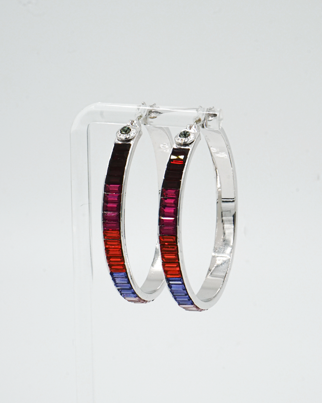 Crystal Inlays Hoop Earring