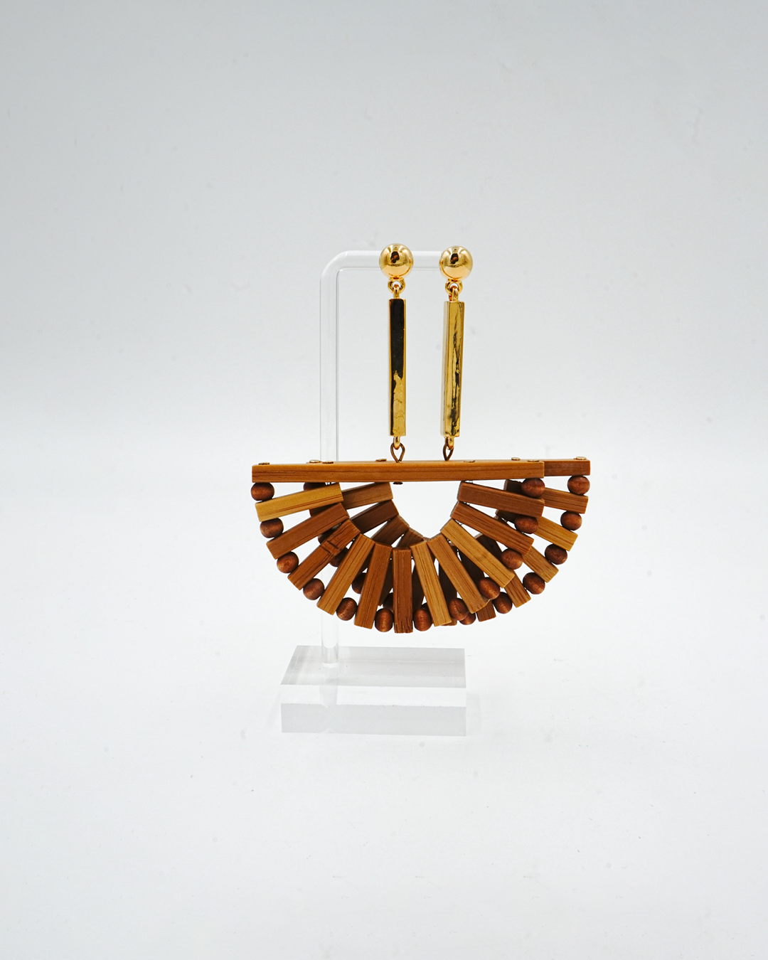 Ark Semi Circle Bamboo Earrings