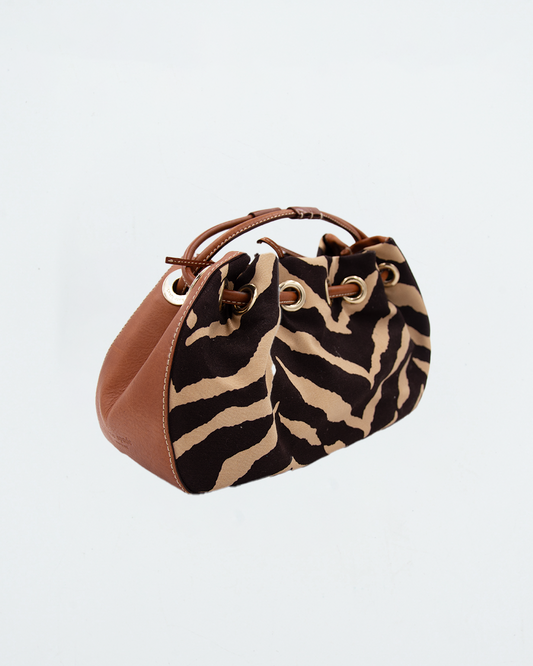 Zebra Print Drawstring Tote