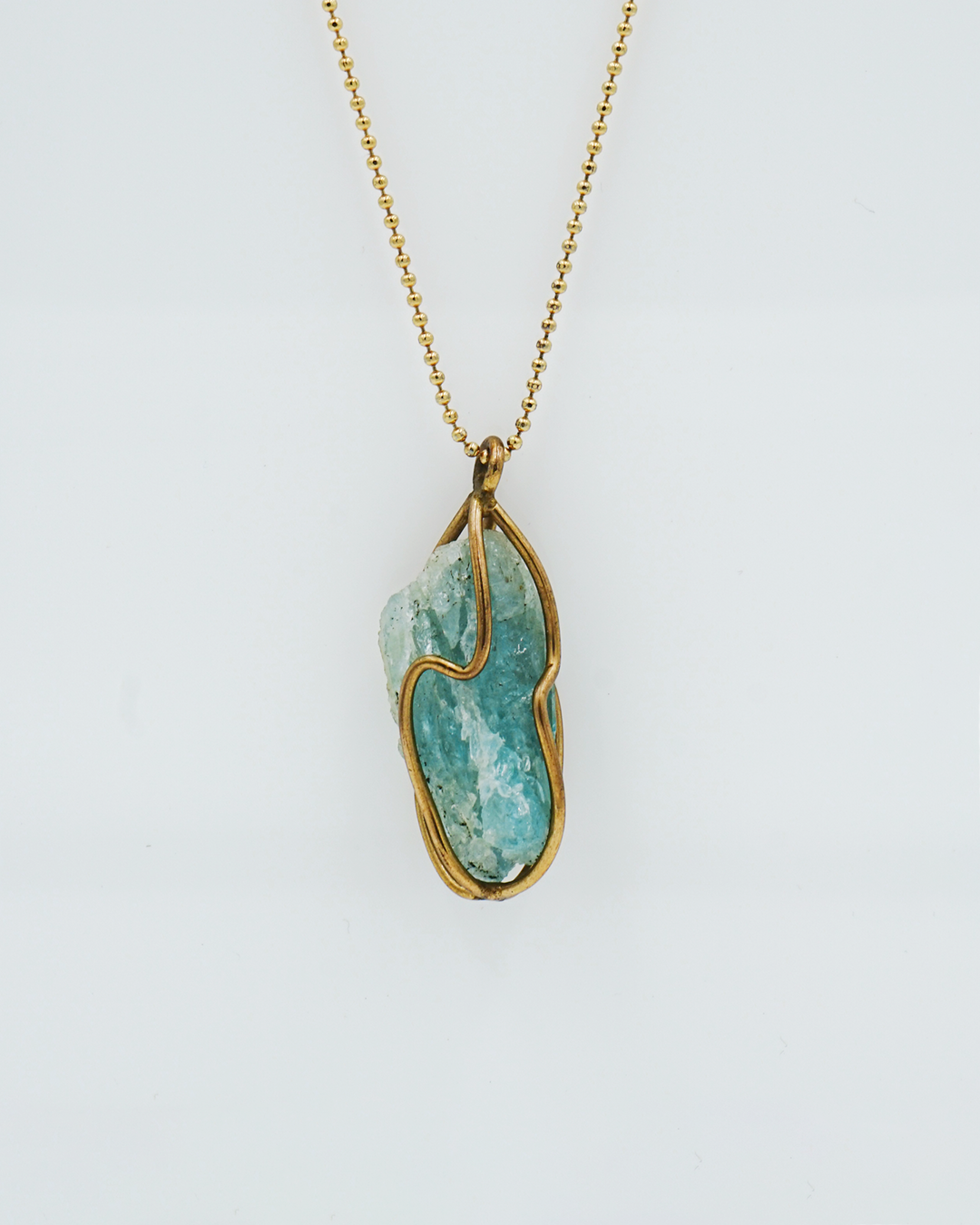 Green Stone Drop Pendant Necklace