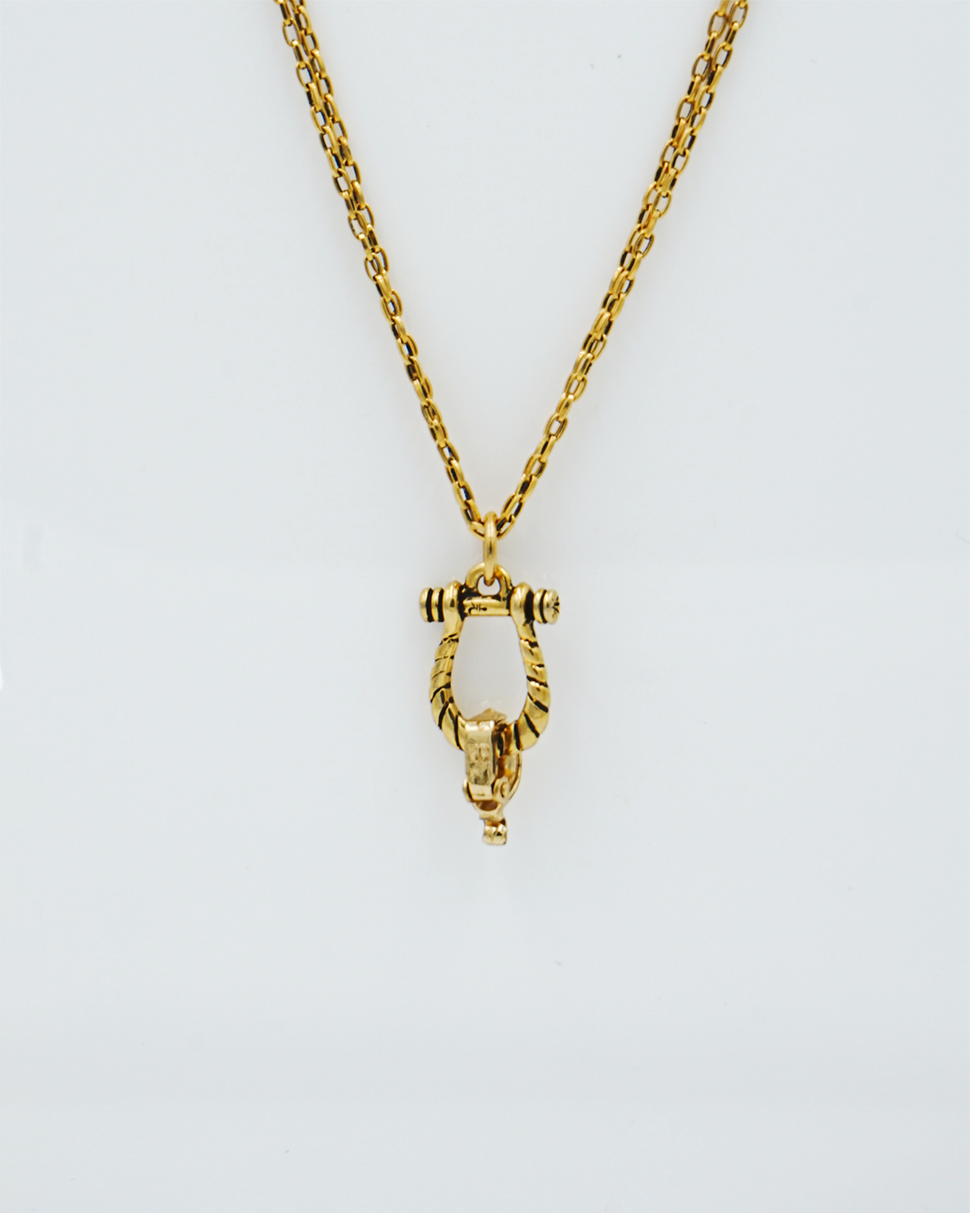 Double Chain Gold Pendant Necklace