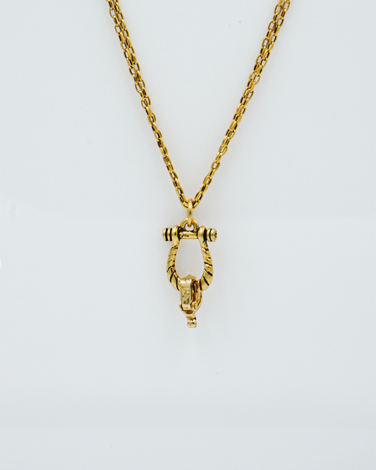 Double Chain Gold Pendant Necklace