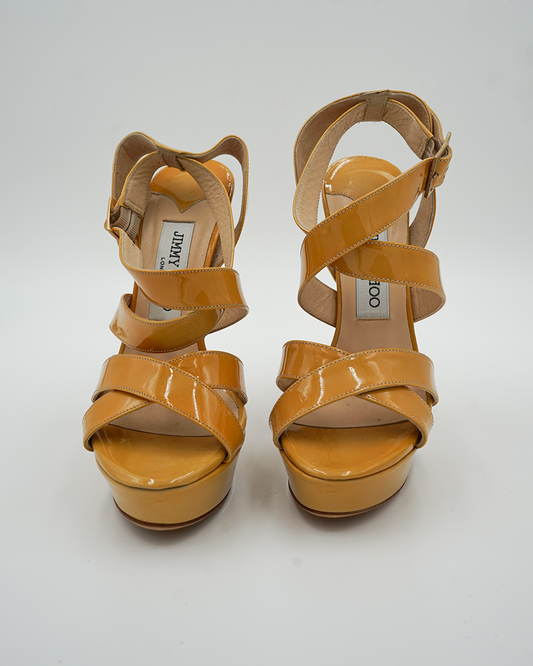 Patent Leather Platform Sandals