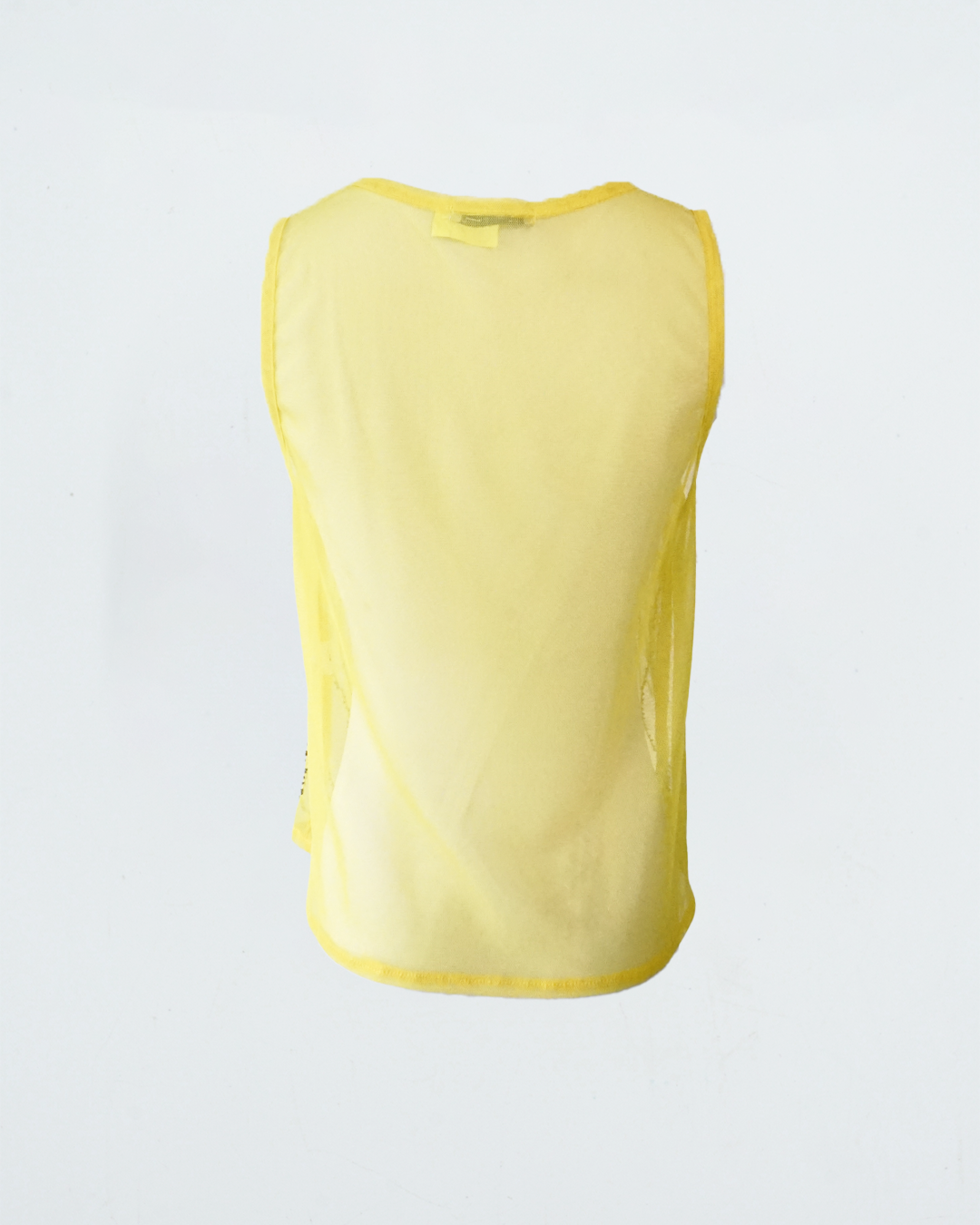 Yellow Beaded Mesh Leaf Tank