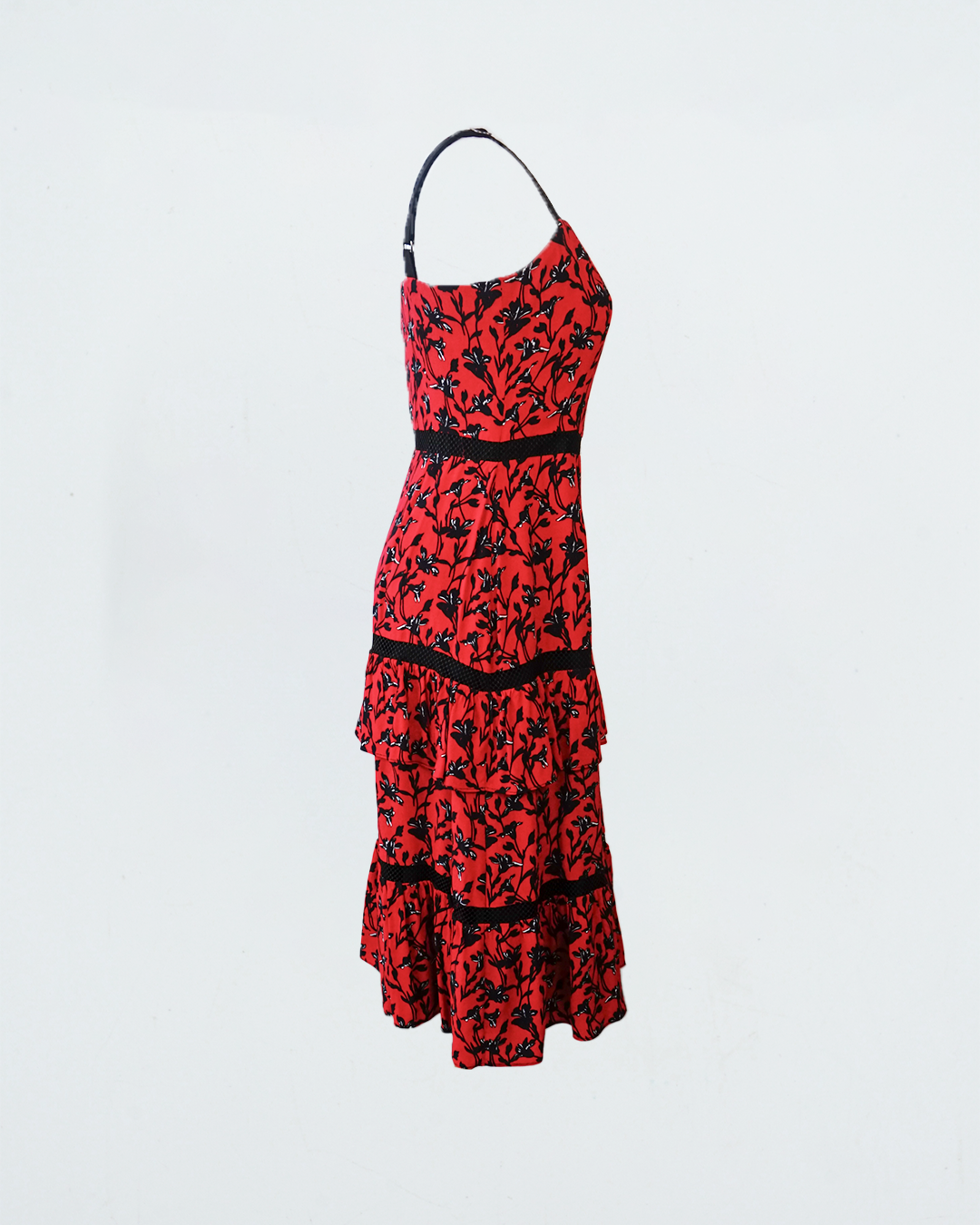 ISABEL TIERED RUFFLE MIDI DRESS