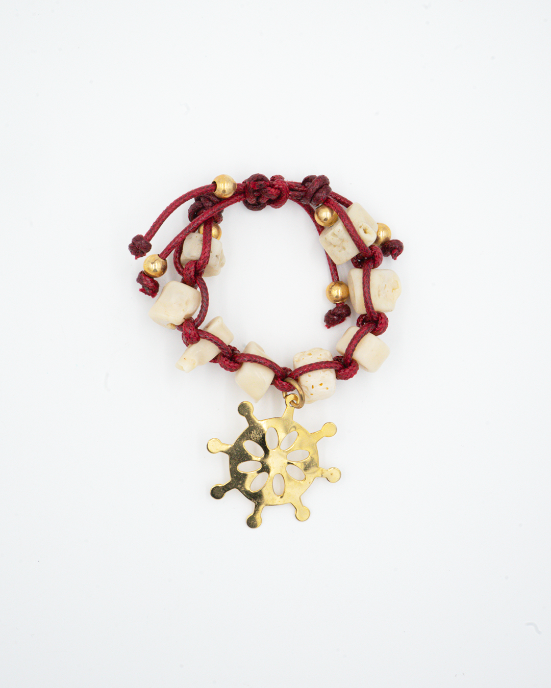 Maroon Multi-Strand Helm Charm Bracelet