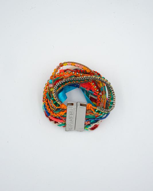 Mixed Bracelet with Silver Buckle