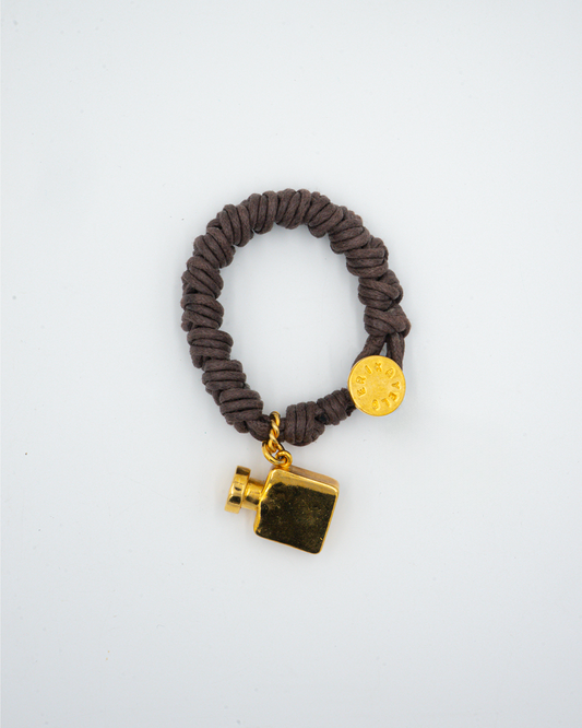Brown Knot Bracelet with Perfume Charm