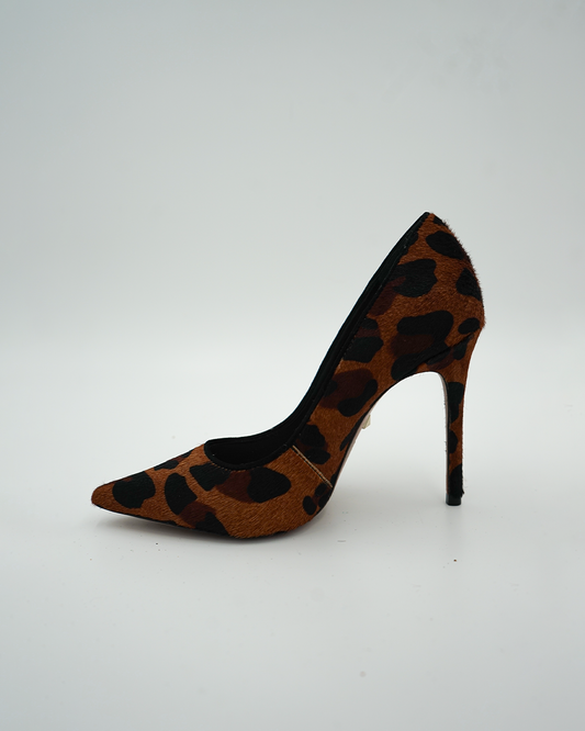 Calf Hair Leather Leopard Print Heel
