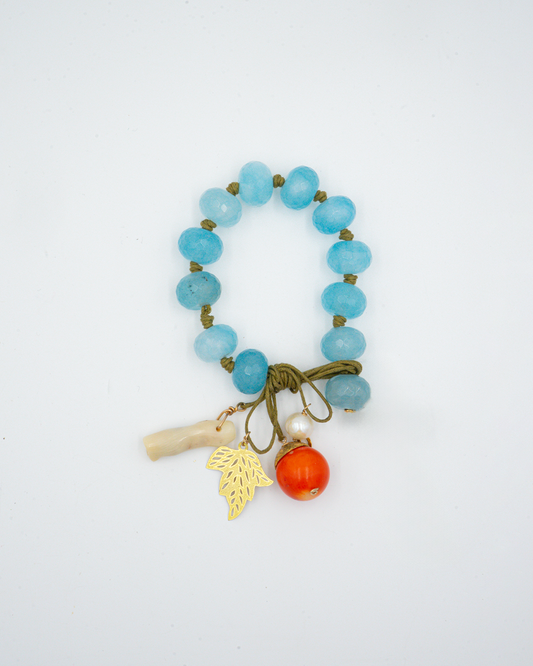 Chunky Light Blue Bead Bracelet