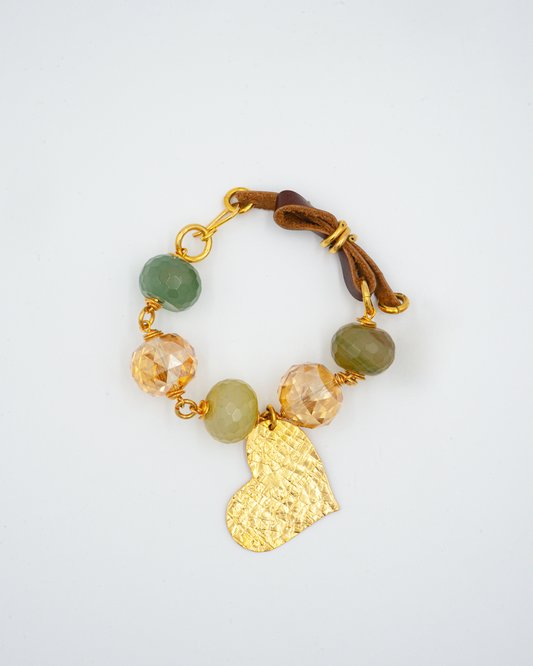Gold Heart Cord Bracelet