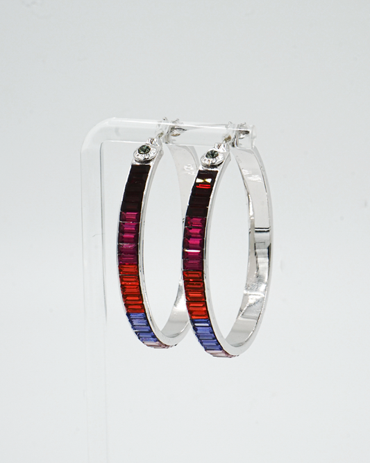 Crystal Inlays Hoop Earring