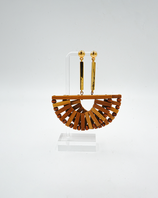 Ark Semi Circle Bamboo Earrings