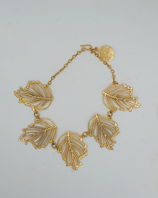 Gold Leaf Statement Necklace