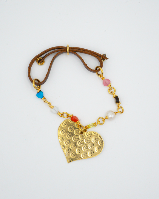 Heart Charm Link Bracelet