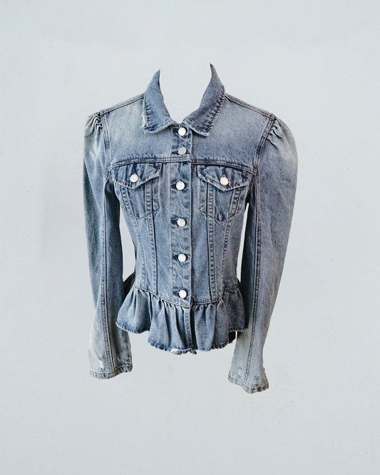 Situationship Denim Peplum Jacket