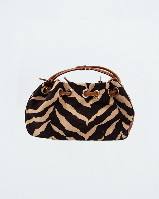 Zebra Print Drawstring Tote