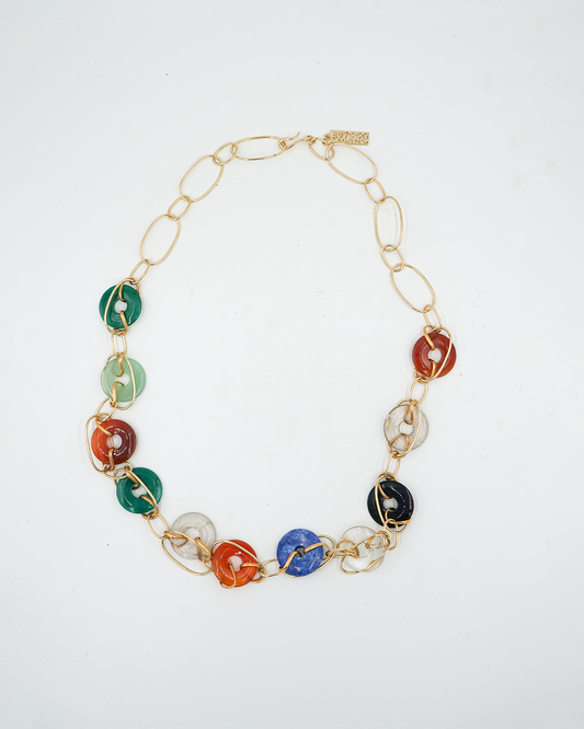 Multicolor Resin Links Necklace
