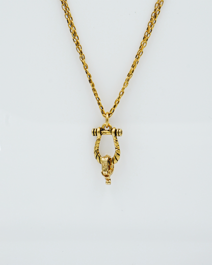 Double Chain Gold Pendant Necklace