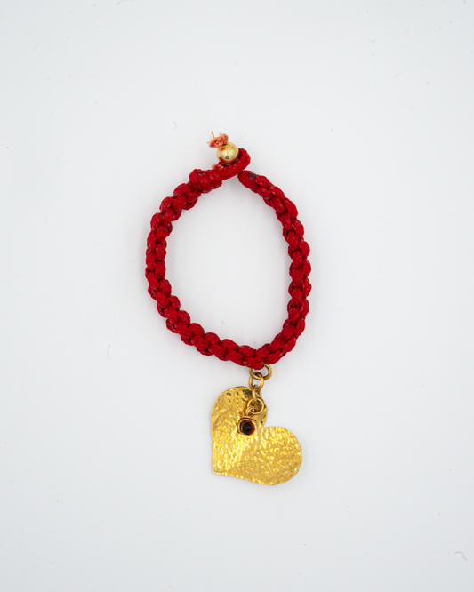 Braided Bracelet with Heart Charm