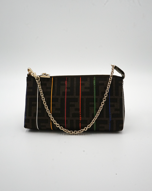 Zucca Spalmati Striped Pochette Tobacco Multicolor